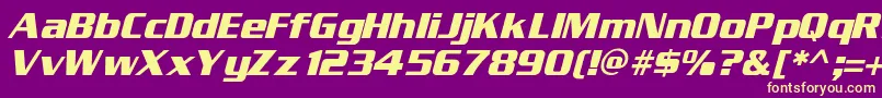 EnterSansmanBoldItalic Font – Yellow Fonts on Purple Background