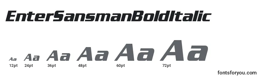 Размеры шрифта EnterSansmanBoldItalic