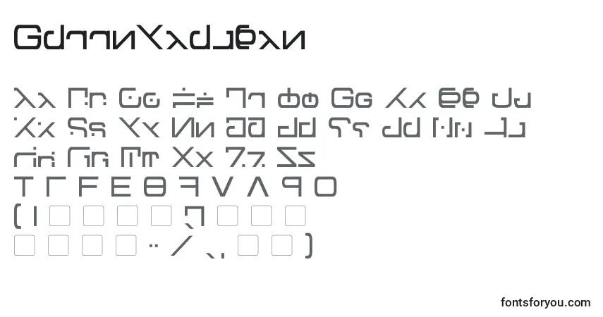 Czcionka GreenMartian – alfabet, cyfry, specjalne znaki