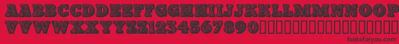 Paisleycaps Font – Black Fonts on Red Background