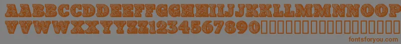 Paisleycaps Font – Brown Fonts on Gray Background
