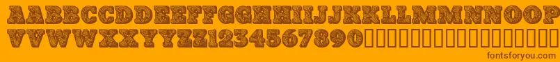 Paisleycaps Font – Brown Fonts on Orange Background