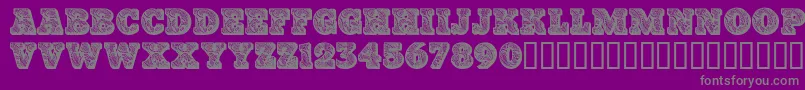 Paisleycaps Font – Gray Fonts on Purple Background