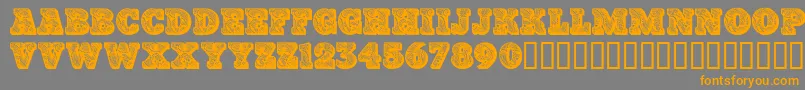 Paisleycaps Font – Orange Fonts on Gray Background