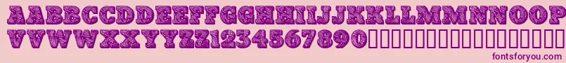 Paisleycaps-Schriftart – Violette Schriften auf rosa Hintergrund