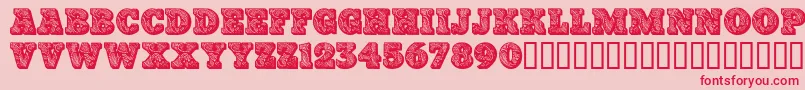 Paisleycaps Font – Red Fonts on Pink Background