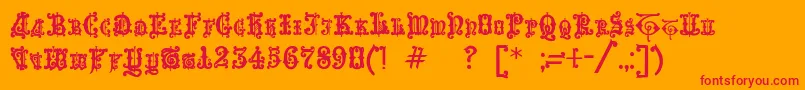 Enchiridion Font – Red Fonts on Orange Background