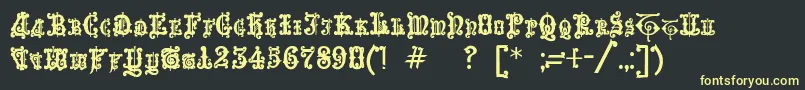 Enchiridion Font – Yellow Fonts on Black Background