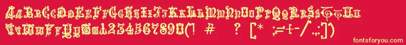 Enchiridion Font – Yellow Fonts on Red Background