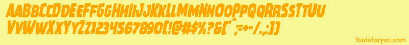 Howlinmadcondital Font – Orange Fonts on Yellow Background