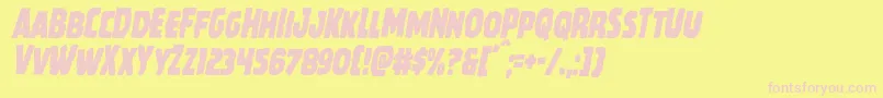 Howlinmadcondital Font – Pink Fonts on Yellow Background