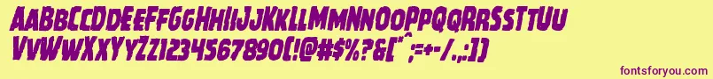 Howlinmadcondital Font – Purple Fonts on Yellow Background