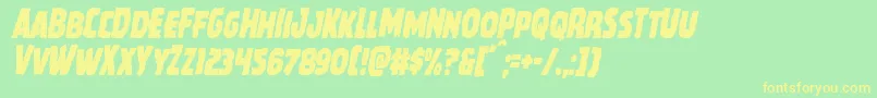 Howlinmadcondital Font – Yellow Fonts on Green Background