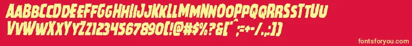 Howlinmadcondital Font – Yellow Fonts on Red Background