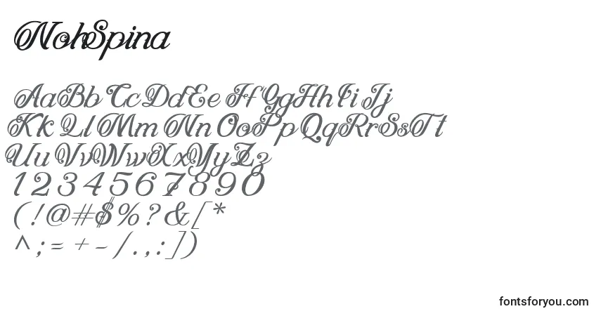 Schriftart NohSpina – Alphabet, Zahlen, spezielle Symbole