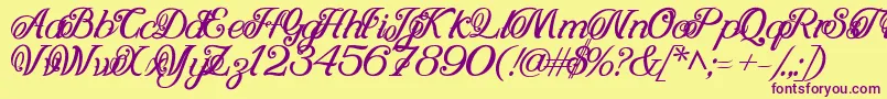 NohSpina Font – Purple Fonts on Yellow Background