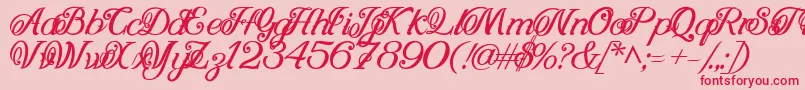 NohSpina Font – Red Fonts on Pink Background
