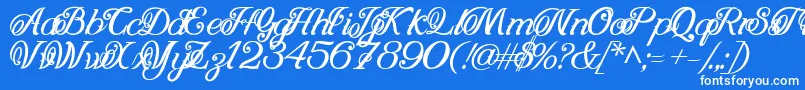 Fonte NohSpina – fontes brancas em um fundo azul