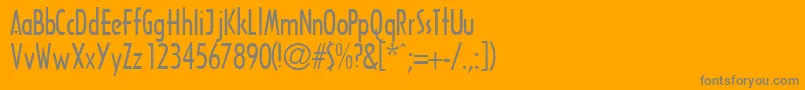 TricornecondsskRegular-Schriftart – Graue Schriften auf orangefarbenem Hintergrund