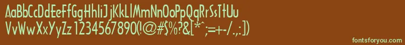 TricornecondsskRegular Font – Green Fonts on Brown Background