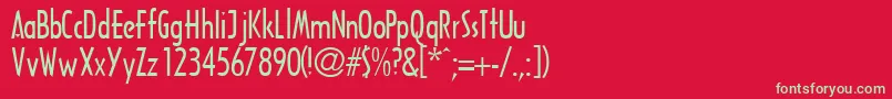 TricornecondsskRegular Font – Green Fonts on Red Background