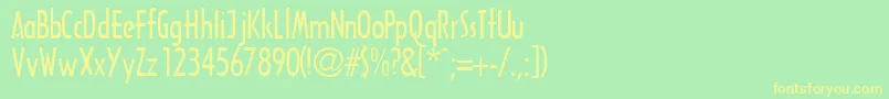 TricornecondsskRegular Font – Yellow Fonts on Green Background