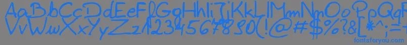 ZaiEdsloppysimple Font – Blue Fonts on Gray Background