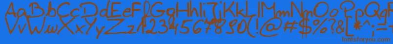 ZaiEdsloppysimple Font – Brown Fonts on Blue Background