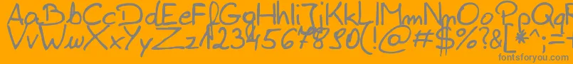 ZaiEdsloppysimple-Schriftart – Graue Schriften auf orangefarbenem Hintergrund