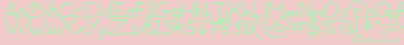 ZaiEdsloppysimple Font – Green Fonts on Pink Background