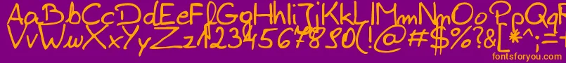 ZaiEdsloppysimple Font – Orange Fonts on Purple Background