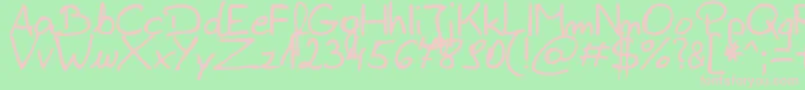 ZaiEdsloppysimple Font – Pink Fonts on Green Background