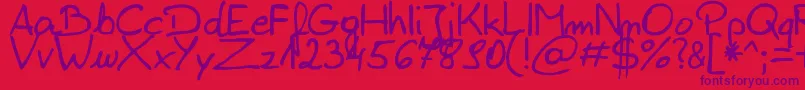 ZaiEdsloppysimple Font – Purple Fonts on Red Background