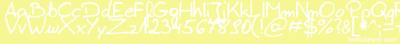ZaiEdsloppysimple Font – White Fonts on Yellow Background