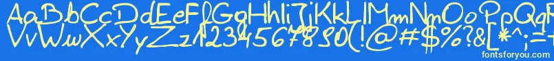 Шрифт ZaiEdsloppysimple – жёлтые шрифты на синем фоне