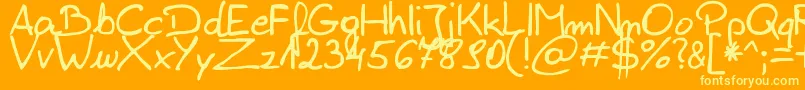 Шрифт ZaiEdsloppysimple – жёлтые шрифты на оранжевом фоне