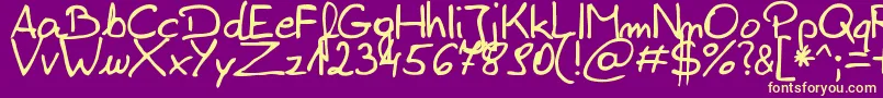 ZaiEdsloppysimple Font – Yellow Fonts on Purple Background