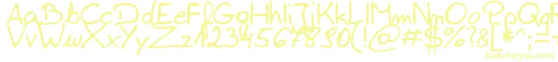 ZaiEdsloppysimple-Schriftart – Gelbe Schriften auf weißem Hintergrund