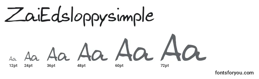 Размеры шрифта ZaiEdsloppysimple