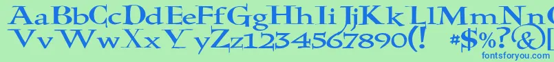 Шрифт JmhHolyBible – синие шрифты на зелёном фоне