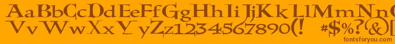 JmhHolyBible-Schriftart – Braune Schriften auf orangefarbenem Hintergrund