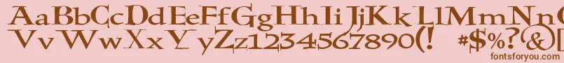 フォントJmhHolyBible – ピンクの背景に茶色のフォント