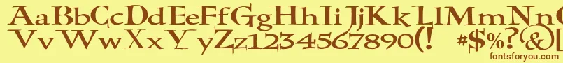 JmhHolyBible Font – Brown Fonts on Yellow Background