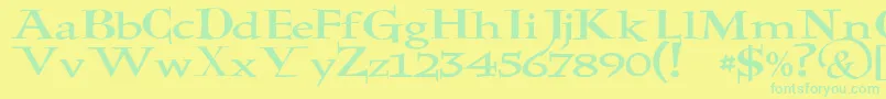 JmhHolyBible Font – Green Fonts on Yellow Background