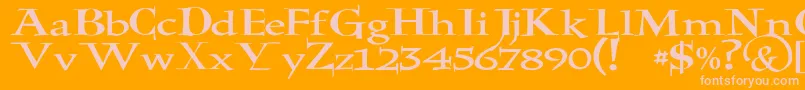 JmhHolyBible-Schriftart – Rosa Schriften auf orangefarbenem Hintergrund