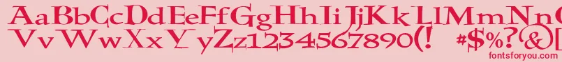 JmhHolyBible-fontti – punaiset fontit vaaleanpunaisella taustalla