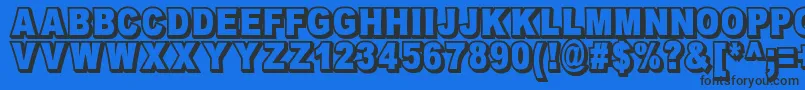 OmniblackOutlineDemo Font – Black Fonts on Blue Background