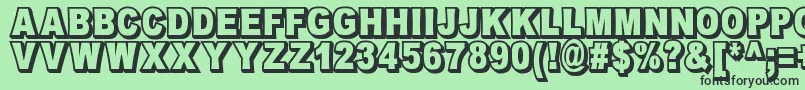 フォントOmniblackOutlineDemo – 緑の背景に黒い文字