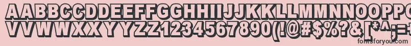 OmniblackOutlineDemo-fontti – mustat fontit vaaleanpunaisella taustalla