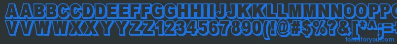 OmniblackOutlineDemo-Schriftart – Blaue Schriften auf schwarzem Hintergrund